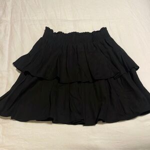 Princess Polly black tiered ruffle mini skirt